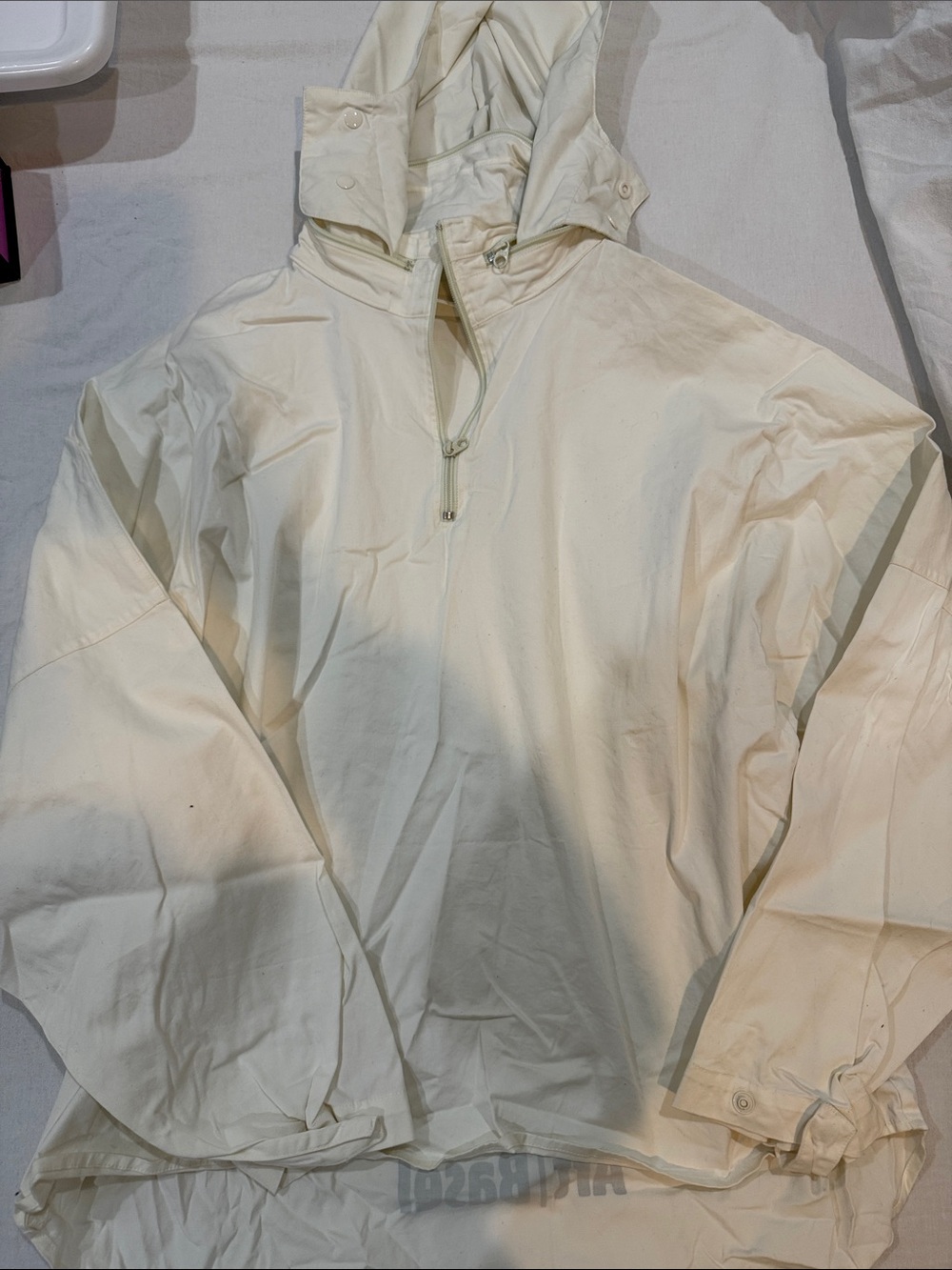 Men's Cream Hooded Pullover Jacket - Lightweight Art Basel exclusive